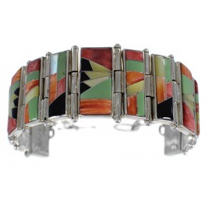 Multicolor And Silver Sunset Whiterock Link Bracelet YS69817