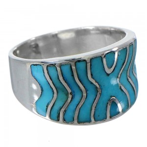 Sterling Silver Turquoise Ring Size 7-3/4 Southwest Jewelry CW63768