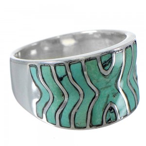 Turquoise And Sterling Silver Ring Size 7-1/2 CW70498