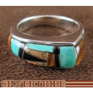 Sterling Silver Tiger Eye Multicolor Ring Size 5-1/2 Jewelry HS35551