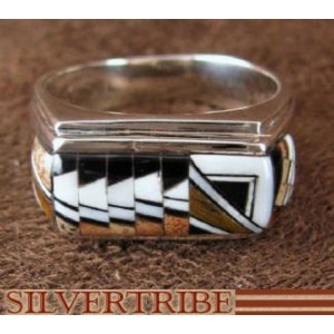 Sterling Silver Tiger Eye Multicolor Ring Size 8-1/2 Jewelry RS44410