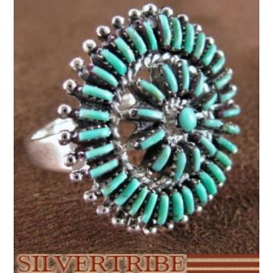 Sterling Silver And Turquoise Jewelry Ring Size 8-3/4 RS36041