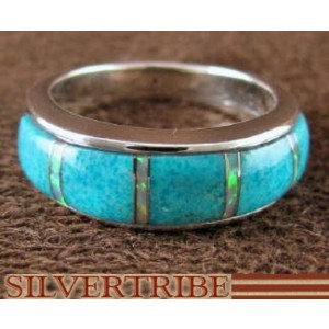 Opal And Turquoise Genuine Sterling Silver Ring Size 5-3/4 RS37327 