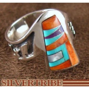 Oyster Shell Multicolor Silver Jewelry Ring Size 8-1/4 NS43595