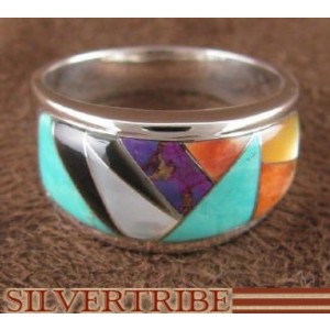 Multicolor And Oyster Shell Sterling Silver Ring Size 8-3/4 AS39308