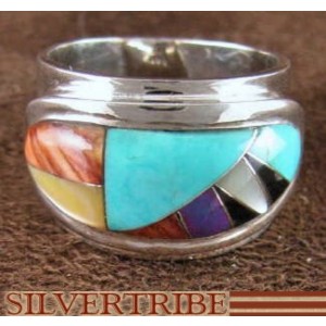 Mother of Pearl Multicolor Sterling Silver Ring Size 6-1/4 NS38852