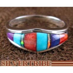 Multicolor And Sterling Silver Ring Size 5-3/4 Jewelry RS46868