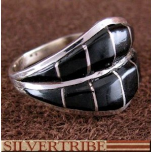 Black Jade Genuine Sterling Silver Ring Size 6-3/4 AS54462