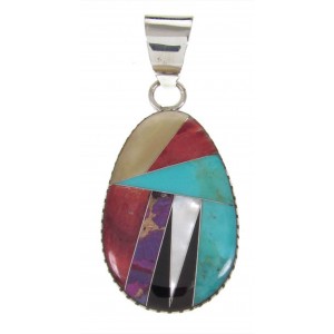 Southwest Sterling Silver Multicolor Jewelry Slide Pendant YS59520