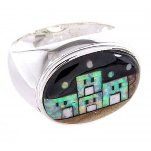 Native American Village Design Multicolor Ring Size 9-3/4 AW67235