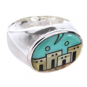 Multicolor Native American Village Design Ring Size 12-1/2 AW67269