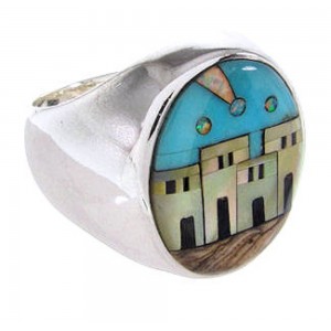 Native American Design Multicolor Jewelry Ring Size 12-1/2 YS67042