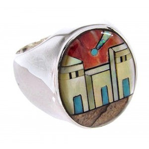 Native American Design Jewelry Multicolor Ring Size 11-1/2 YS67055 