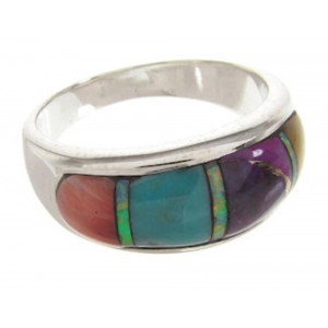 Southwest Multicolor And Sterling Silver Ring Size 6-1/2 IS58304