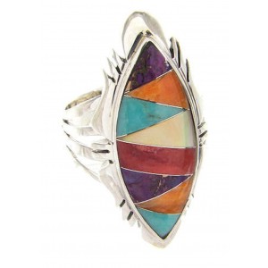 Authentic Sterling Silver Ring Size 5-3/4 Multicolor Jewelry GS58873