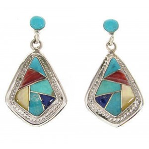 Southwestern Multicolor Earrings Sterling Silver Jewelry IS59008