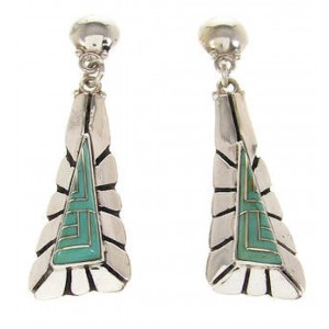 Southwest Sterling Silver Turquoise Dangle Earrings OS58561