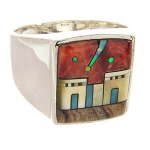 Native American Village Jewelry Multicolor Ring Size 12-1/4 YS64579