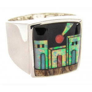Native American Design Multicolor Jewelry Ring Size 10-1/2 YS64633