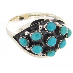 Silver Turquoise Southwestern Ring Size 6-3/4 PS58117