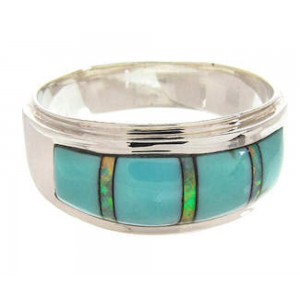 Turquoise Opal Sterling Silver Ring Size 8-3/4 PS58353