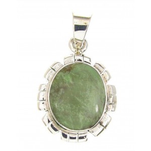 Green Agate Southwestern Sterling Silver Slide Pendant PS59148