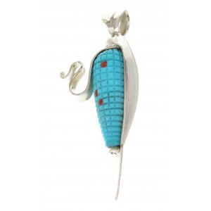 Red Oyster Shell Corn Turquoise Pendant PS59456