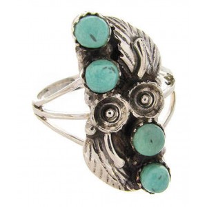 Southwestern Sterling Silver Jewelry Turquoise Ring Size 6-1/4 YS60672