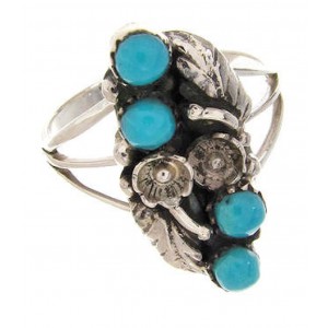 Silver Turquoise Southwest Jewelry Ring Size 8-1/4 YS60705