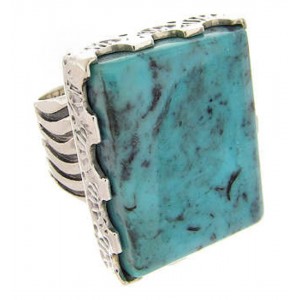 Southwestern Turquoise Sterling Silver Jewelry Ring Size 5-1/2 YS60487