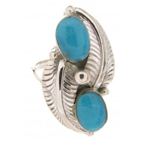 Southwest Turquoise Sterling Silver Ring Size 4-1/2 OS58720