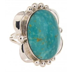 Southwest Sterling Silver Turquoise Ring Size 5-1/4 OS58867