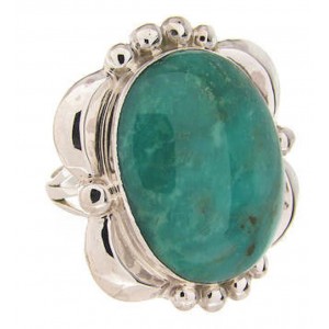 Southwest Turquoise Sterling Silver Ring Size 4-3/4 OS58985