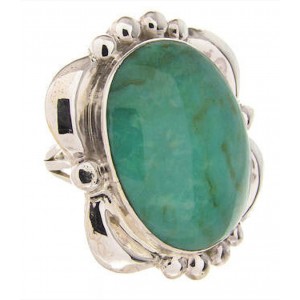 Genuine Turquoise Sterling Silver Ring Size 4-3/4 OS58992