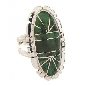 Green Agate Sterling Silver Southwest Jewelry Ring Size 5-3/4 YS60110