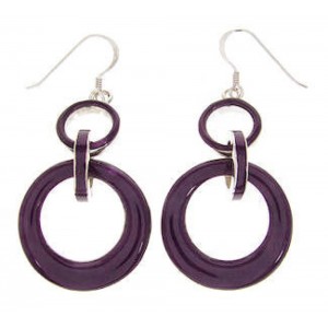 Southwest Sugilite Sterling Silver Hook Earrings OS60070