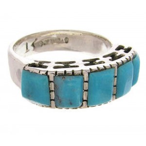 Southwest Turquoise Silver Jewelry Ring Size 4-3/4 MW63928