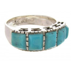 Silver Southwest Turquoise Jewelry Ring Size 7-3/4 MW64005