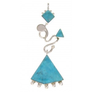 Southwest Turquoise And Sterling Silver Pendant Jewelry IS59868