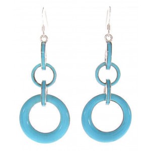 Turquoise Sterling Silver Hook Earrings Southwest Jewelry IS59788