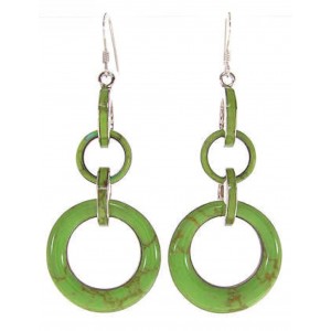 Gaspeite And Silver Hook Dangle Earrings IS59765