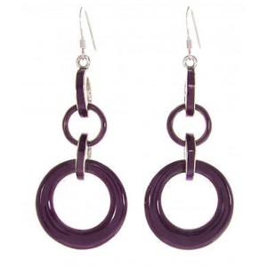 Sugilite Southwest Earrings Silver Hook Dangle Jewelry IS59780