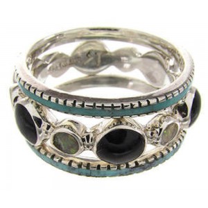 Multicolor Silver Stackable Ring Set Jewelry Size 6-1/4 BW64204