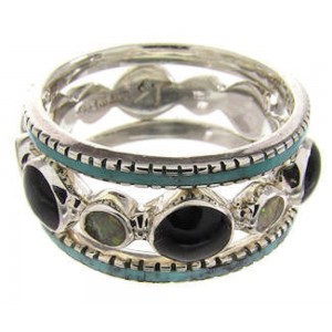 Multicolor Southwestern Stackable Ring Set Jewelry Size 5-3/4 BW64212