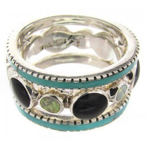 Multicolor Southwestern Jewelry Stackable Ring Set Size 6-3/4 BW64261