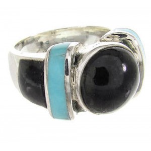 Turquoise And Jet Southwest Jewelry Ring Size 4-3/4 BW62774