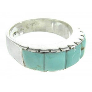 Turquoise And Sterling Silver Southwestern Ring Size 6-1/4 CW70379