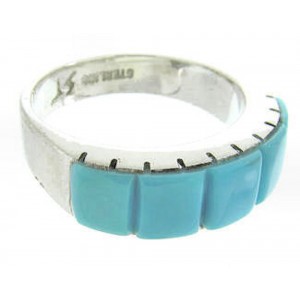 Sterling Silver And Turquoise Southwest Ring Size 7-3/4 CW63664