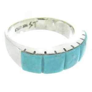 Turquoise And Sterling Silver Ring Size 7-1/4 CW63688