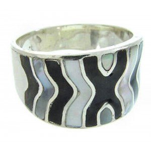 Jet Mother of Pearl Silver Southwest Ring Size 5-3/4 AW63767